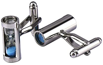 Aotiwe Classic Cufflinks, Tuxedo Cufflinks and Studs Hourglass Silver Copper for Business Father's Day