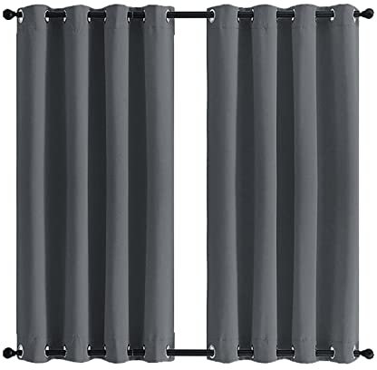 MENGH Outdoor Vorhang Wetterfest mit Ösen Oben und Unten 150x254cm, (Viele Höhen & Breiten Zur Auswahl) Terrassenvorhang für Balkon Terrasse Veranda Pergola Gartenlaube - Grau 1 Stück