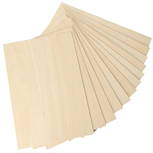 JMIATRY Balsaholzplatten, 300 x 200 x 2 mm, Sperrholzplatte, unlackierte Lindenholzplatten für Heimdekoration, DIY-Handwerksprojekte, Holzhandwerk-Modell, Malerei und Gravur, 24 Stück