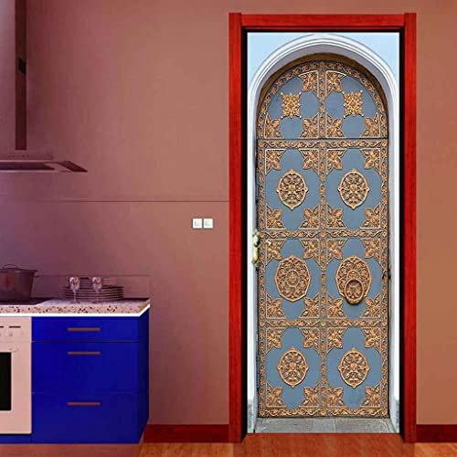 Türtapete Selbstklebend 3D Vintage-Mode-Tür 100 X 215 Cm Türposter - Abnehmbar Fototapete Türfolie Poster Tapete Türaufkleber Für Tür, Wohnzimmer, Schlafzimmer, Küche Und Bad - Türwandaufkleber