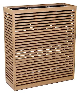 VIVANNO Pflanzkübel Raumteiler Sichtschutz Holz ELEMENTO Braun mit Streben - 77x67x25