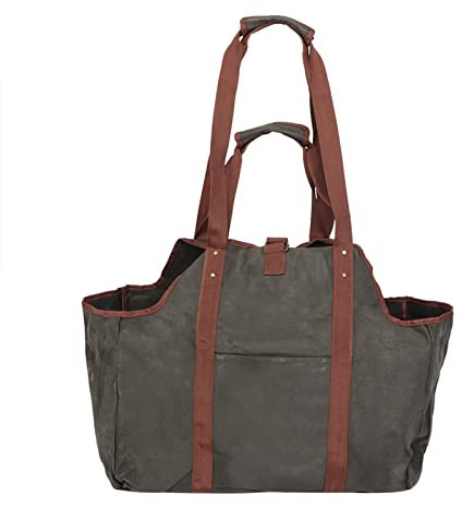 Wisecoco Borsa per Legna da Ardere, Resistente all'Acqua Tela Legna da Ardere Borsone Portalegna Vettore, Cestino Portatile per Legna da Ardere, Borsa per Caminetto Pieghevole