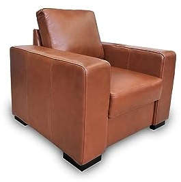 Quattro Meble Echtleder Sessel Mallorca Breite 95 cm Leder Sessel Rindsleder Wohnzimmer Hotel Loungesessel Leder Antique Tabac