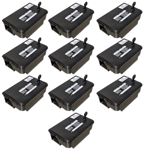 SOLUTRAP - Poste d'appatage sécurisé et Professionnel pour Rats et Autres rongeurs (Lot de 10 unités)