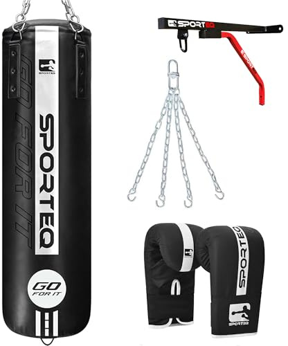 Sporteq Rexnyl Heavy Filled 4FT Punch Bag Combos for All Ages & Genders | Boxing, Martial Arts, Commercial & Home Gym Use