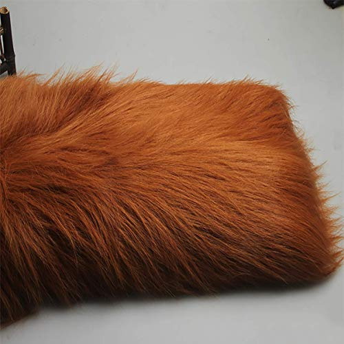 Solid Faux Fur Fabric Long Pile 12cm Luxury Shag Tyg För DIY Crafting Foto Prop Backdrop Fursuit Area Mattor Kostymer Mode Dekoration Cosplay 50x170cm(Color:20 brown)
