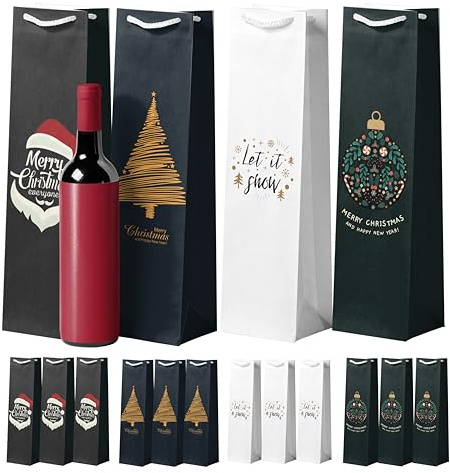 36 XXL-påsar för julflaskor, julpresentpåsar, julpresentpåsar, vinpåsar och vinpåsar