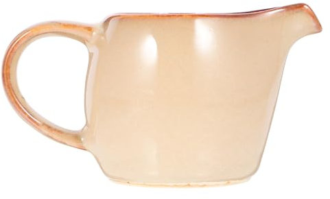 Zerodeko Mini Porcelain Creamer, Small Ceramic Cream Pitcher Coffee Tea Milk Creamer Jug Syrup Jar Server Dipping Bowl Gravy Sauce Boat with Handle for Kitchen Serving Brown