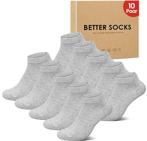 IceReco 10 Paia Calzini Uomo Corti Estivi Sportive Calze Donna Corte Cotone Calza Sportivi Fantasmini Running Invisibili Trekking Tennis Calzini Elastiche 39-42 Grigio