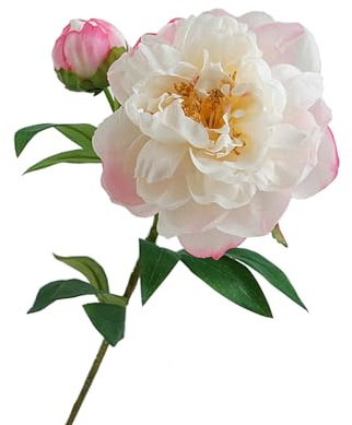 Künstliche Pfingstrosen, Vintage-Seidenblumen, Pfingstrosen mit Stielen für Hochzeitsdekoration, Brautstrauß, Arrangement, Hellrosa, 4 Stück