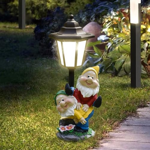 OKESYO Figuras de Jardín Solares para Exterior, Estatuas con Linternas Solares, Resistentes a la Intemperie, Decoración de Jardín, Día de la Madre, Regalo