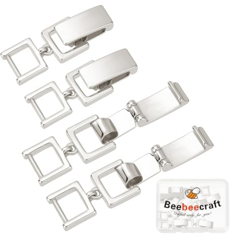 Beebeecraft 1 Box 6 Stück Silberner Faltverschluss 29mm Echtes Platinbeschtetes Messing Verlängerung Für Armbänder Schmuckverschlüsse Zur Schmuckherstellung