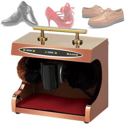 Cireuse à Chaussures électrique, cireuse à Chaussures à Induction Automatique, cireuse à Chaussures à Induction entièrement Automatique avec Double Brosse combinée, Faible Bruit et Facile à Nettoyer