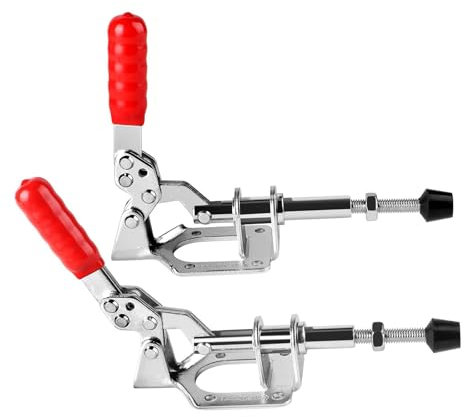 2 Stück Kniehebelspanner GH-302-FM, Groß Schubstangenspanner Verstellbar Kippklemme 136KG Push Pull Toggle Clamp Tellerhebeklemme Schnellspanner Set für Maschinenbetrieb, Zimmerei, Schweißen