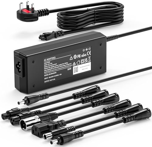 42V 2A Scooter Charger Compatible with Xiaomi Segway Gotrax Hover-1 7 Tips | 42V 2A Charger Compatible with Xiaomi M365, Ninebot Max G2 G30, Gotrax GXL, Hiboy S2, 7 Tips, UK Plug