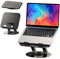 Supporto PC Portatile Regolabile in Altezza,Supporto Portatile da Tavolo Pieghevole Ventilato con Base Girevole,Ergonomico Laptop Stand,per Lavoro, Facile da Riporre, fino a 16 Pollici, Nero