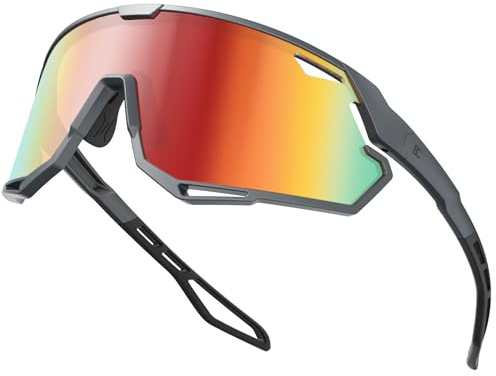 Bircenpro Sportbrille-Sonnenbrille für Herren Damen – UV Protection Fahrradbrille Radbrille für Laufen, MTB, Golf, Rennrad und Radfahren