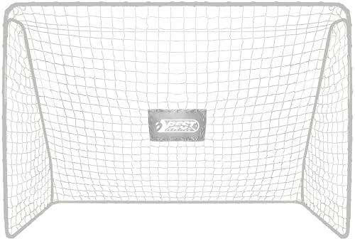 BEST SPORTING Fußballtor Tornetz Grau/Weiß, Passend für 180 x 120 x 60 cm, Fussball Tornetz mit Best Sporting Logo, Kein Aufbau Nötig, Wetterbeständig, Robust und Sicher