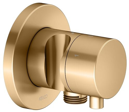 KEUCO IXMO Umstellventil UP 3 Verbraucher, Schlauchanschluss, Comfort Griff und Brausehalter, mit Absperrung, Rosette rund, 59549251201, Farbe: messing gebürstet