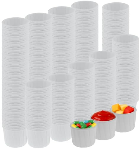zsccxq 300 pcs Paper Medicine Cups Small Disposable Paper Cups Condiment Cups for Medicine Pills Samples, Medication Distribution, Food, Dessert Serving (2oz)
