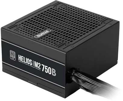 GAMDIAS HELIOS M2-750B Low-Noise ATX PC Power Supply, 80 PLUS Silver Non-Modular Computer PSU, ATX 3.1, DC-DC Design, Flat Cables, Black
