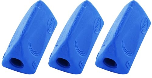 KUM - Schreibhilfe Sattler Tri Grip, blau, 3er Pack | Stifthalter für Rechts- und Linkshänder, unterstützt eine ergonomische Schreibhaltung