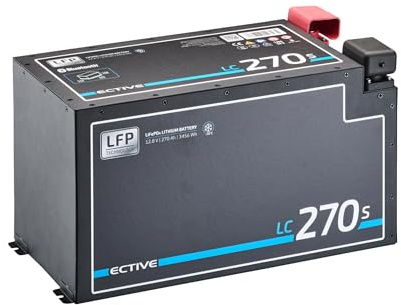 ECTIVE - LiFePO4 Lithium-Eisenphosphat Batterie LC270s LT 12V 270Ah 3456Wh - Versorgungsbatterie bis -30°C mit BMS, Bluetoothfunktion & Heizfunktion - Aufbaubatterie für Boote, Van, Wohnwagen, Camper