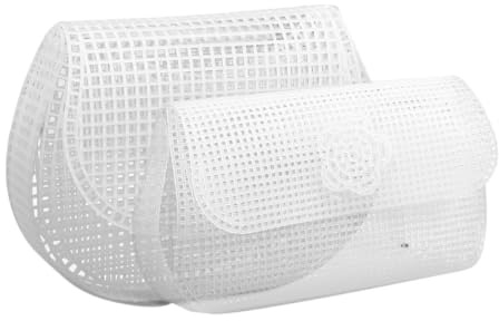 HAPINARY 2 Pezzi Tela di Plastica per Borse, Rete Canvas Fine in Plastico, Leggera e Facile Installazione per Borsa Uncinetto Fai da Te e Ricamo