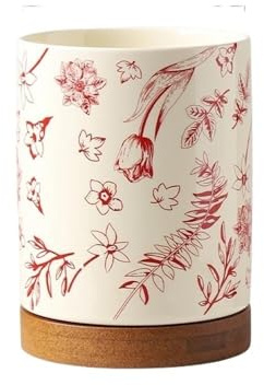 Scolaposate in ceramica e porta utensili da cucina con vassoio di scarico, elegante piano di lavoro per lavello – soluzione per riporre utensili da cucina rosso