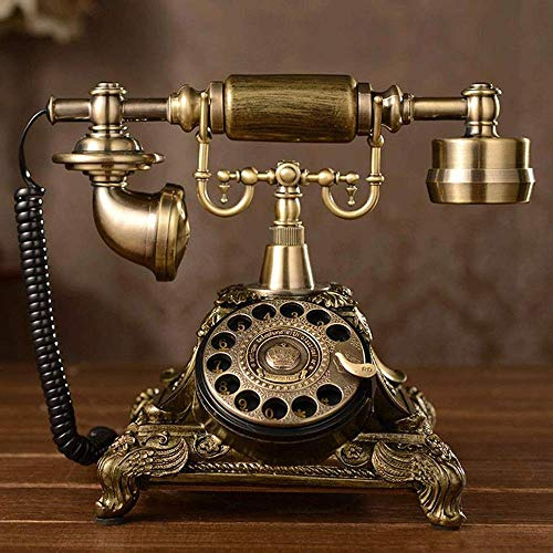 XAoSCd Telefono Fisso retrò per Casa, Scuola E Ufficio, Telefono retrò con Quadrante Rotativo Tradizionale E Funzionale, Campanelli in Metallo Classici, Corpo in Resina E Metallo.