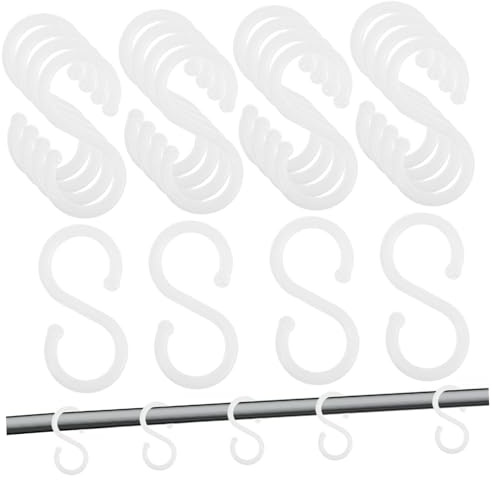 STOBAZA 100 Piezas Ganchos Plásticos Forma S Multiusos para Cocina Baño y Ropa Unidades Organizador Colgante para Utensilios y Accesorios
