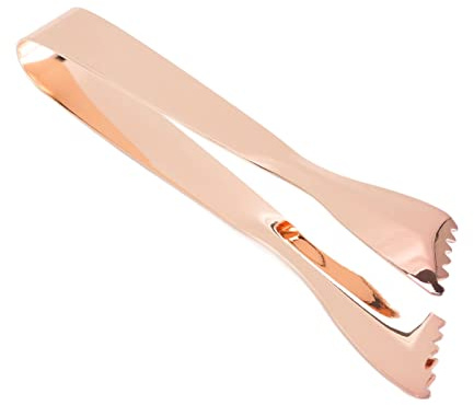 Keenso Pinzas para Hielo de Acero Inoxidable de Calidad Alimentaria, Pinzas para Azúcar EasyGrip para el Hogar, Cocina, Bar (chapado en cobre)