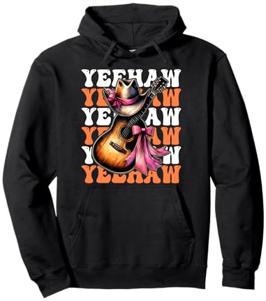 Yeehaw Guitare Western Southern Country Music Cowgirl Sweat à Capuche