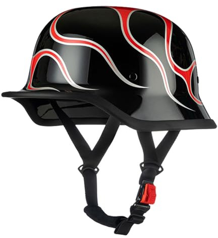 Retro Moto Casco Mezzo Certificazione ECEDOT Casco Jet E Demi-Jet Vintage Caschi Scooter Caschi Cromwell Street Scodella Da Uomo E Da Donna Aperto Casco Cruiser G,XXL:63-64CM