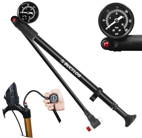 AEYINO Shock Pump Mountain Bike Suspension Pumps Air Fork Rear Shock 300 Psi High Pressure Shock Pumps with Gauge for MTB/Road Bikes No Air Loss Schrader Valve Bicycle Tool