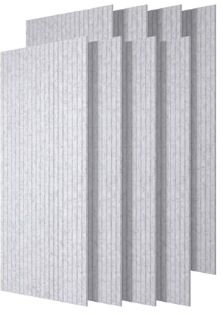Ansobea Akustikpaneele Selbstklebend 8Stück,Akustikplatten 120x60x0.9 cm,Schallschutzplatten für Modernes Büro Wohnzimmer Musikstudio Schlafzimmer Heimkino,Acoustic Panel Grau