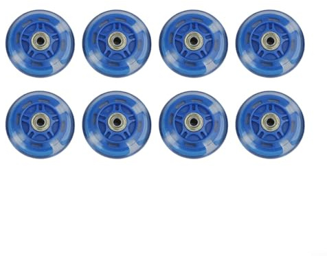 Kivivaka 8pcs Flashing LED Wheels for Inline Skates, Roller Skates, Scooters Strollers 64-80mm PU Wheels Triboelectric Lighting(80mm)