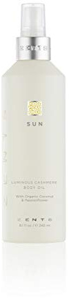 Zents Luminous Cashmere Body Oil (Sun Fragrance) | Moisturizing Body Oil with Vitamin E & Organic Coconut Oil | Softens & Smooths Skin | 8 fl oz