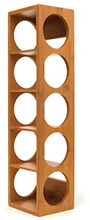 Lipper International 8305 Bamboo Wood Stackable 5-Bottle Wine Rack, 20-3/4 x 5-3/8 x 4-3/4