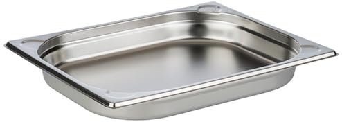 APS 81201 Récipient GN 1/2, récipient gastronorme en acier inoxydable/dimensions 265 x 325 mm/hauteur 40 mm/volume 2 litres