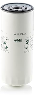 MANN-FILTER, W 11 102/36 Ölfilter | Für LKW, Busse, Hohe Filtrationsleistung, Optimaler Motorschutz, Hochwertige Dichtung, Echte OE-Technologie