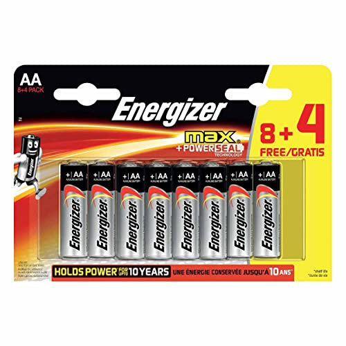 Energizer 11301206 - Batterien Alkaline Max+PowerSeal LR6 / AA, 8 + 4 Stück, leistungsstarke Mignon Einweg-Batterien, 1,5 V, hochwertige Universal-Batterien für elektronische Alltagsgeräte