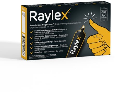 Raylex Stift anti Fingernägel kauen - nägelkauen stoppen für Kinder ab 3 & Erwachsene - Bitterer und regenerierender Nagel Stift gegen finger knibbeln - Kleines Anti Nägelkauen Mittel