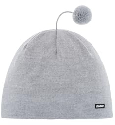 Eisbär Damp Strickmütze Bommelmütze Skimütze Wintermütze Beanie Herren - Made in the EU mit Futter, Futter Herbst-Winter Winter
