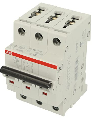 S203C20 | 2CDS253001R0204 | S203-C20 | ABB MINIATURE CIRCUIT BREAKER, 3 POLE, TYPE C, 20A