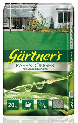 Gärtner's Engrais pour Gazon avec Effet Longue durée I NPK 20 + 5 + 8 Engrais avec magnésium I Engrais pour Gazon Sportif et Gazon décoratif I