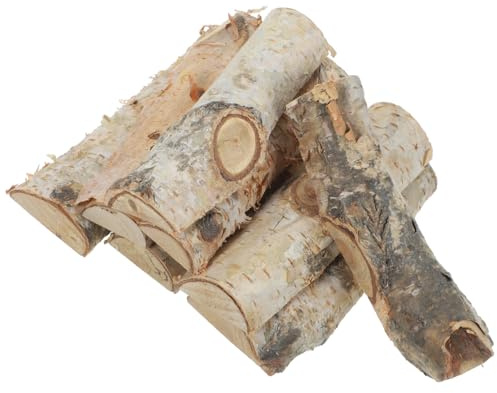Holibanna 8 Stück Holzstöcke mit Rinde, natürliche Birkenzweige, in Hälften geschnitten für DIY Handwerk Weihnachten Requisiten