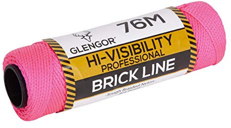 Glengor Professional High Visibility Nylon Brick Line | 76M | Mason Line Level for Construction, Gardening, DIY.