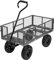 VIVOHOME Hand Trolley 400 kg Capacity Durable Transport Cart with 25.4 cm Pneumatic Tires and 180° Rotatable 80 cm Handle Heavy Duty Metal Grids for Garden and Camping