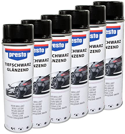 Felgenspray Schwarz glanz Felgenschwarz Rallye Spray Lackspray Presto 428948 6 X 500 ml